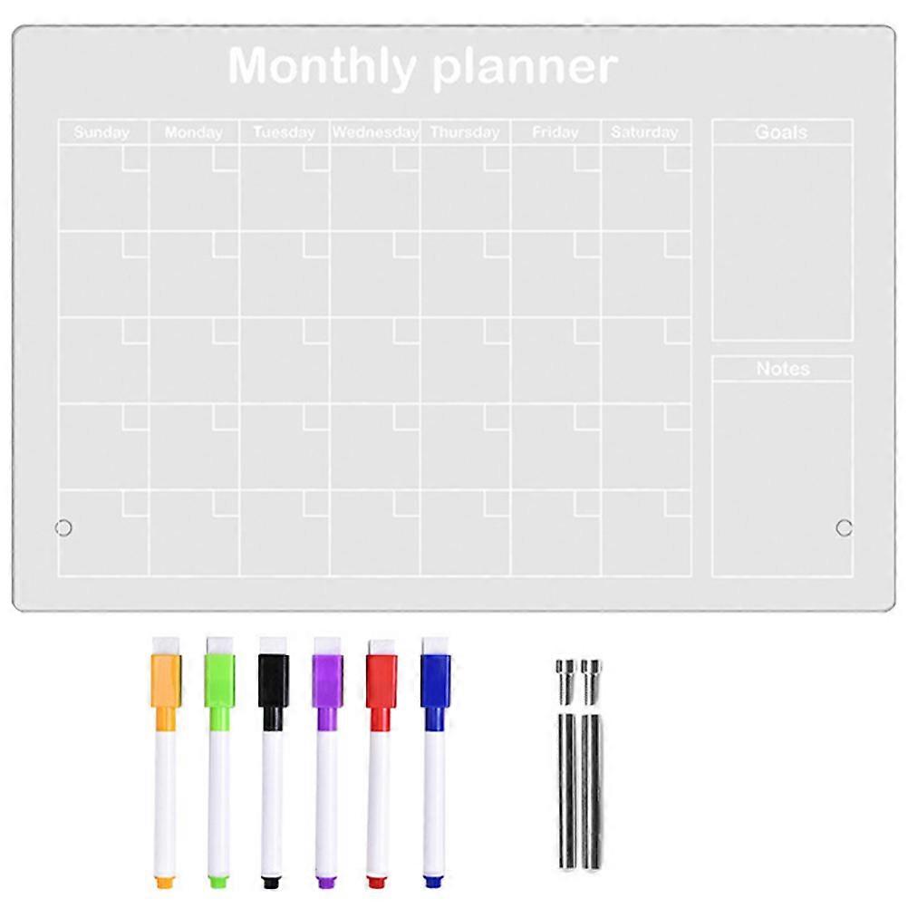 DIY Weekly Plan Desktop Memo Board Portable Whiteboard for Home School Cafe Shop Transparent Acrylic 9Pcs