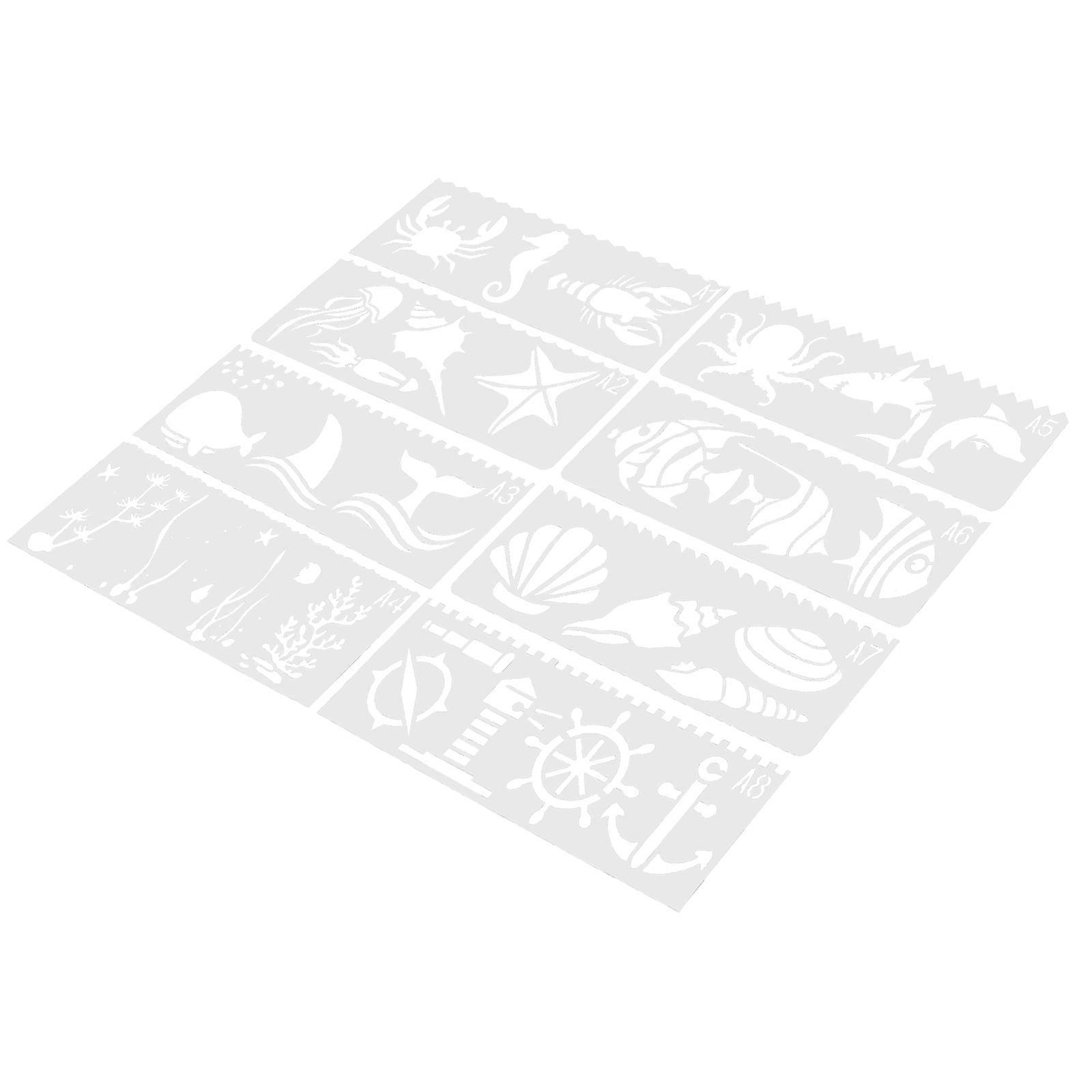 Wall Painting Template Stencils For Painting Reusable Durable Plastic 48Pcs Ocean Animals