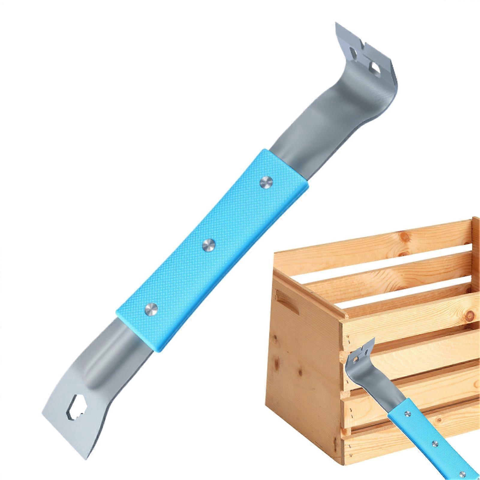 Pry Bar Nail Puller for Demolition, Ergonomic Non-Slip Grip, Blue Tool for DIY Renovation, Roofing and Woodworking
