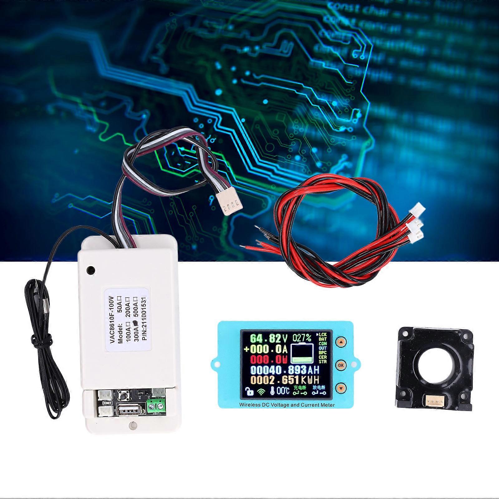 Wireless Voltage Ammeter VAC8610F 0.001-99999.999AH Color Display