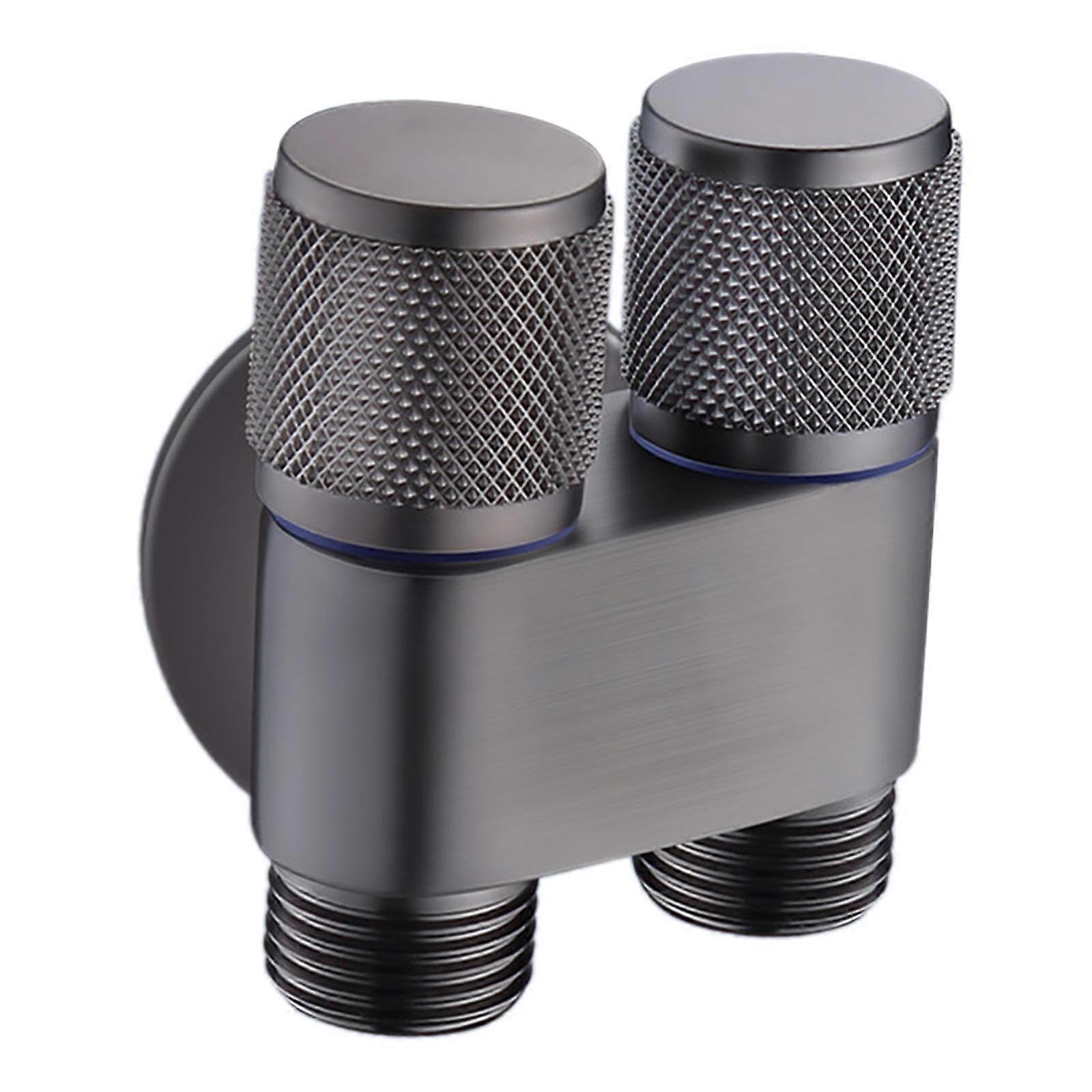1 in Two Out Double Control Valve  
1 in Two Out Double Control Angle Valve  
Washing Machine Faucet Toilet Angle Valve for Faucet, Gray