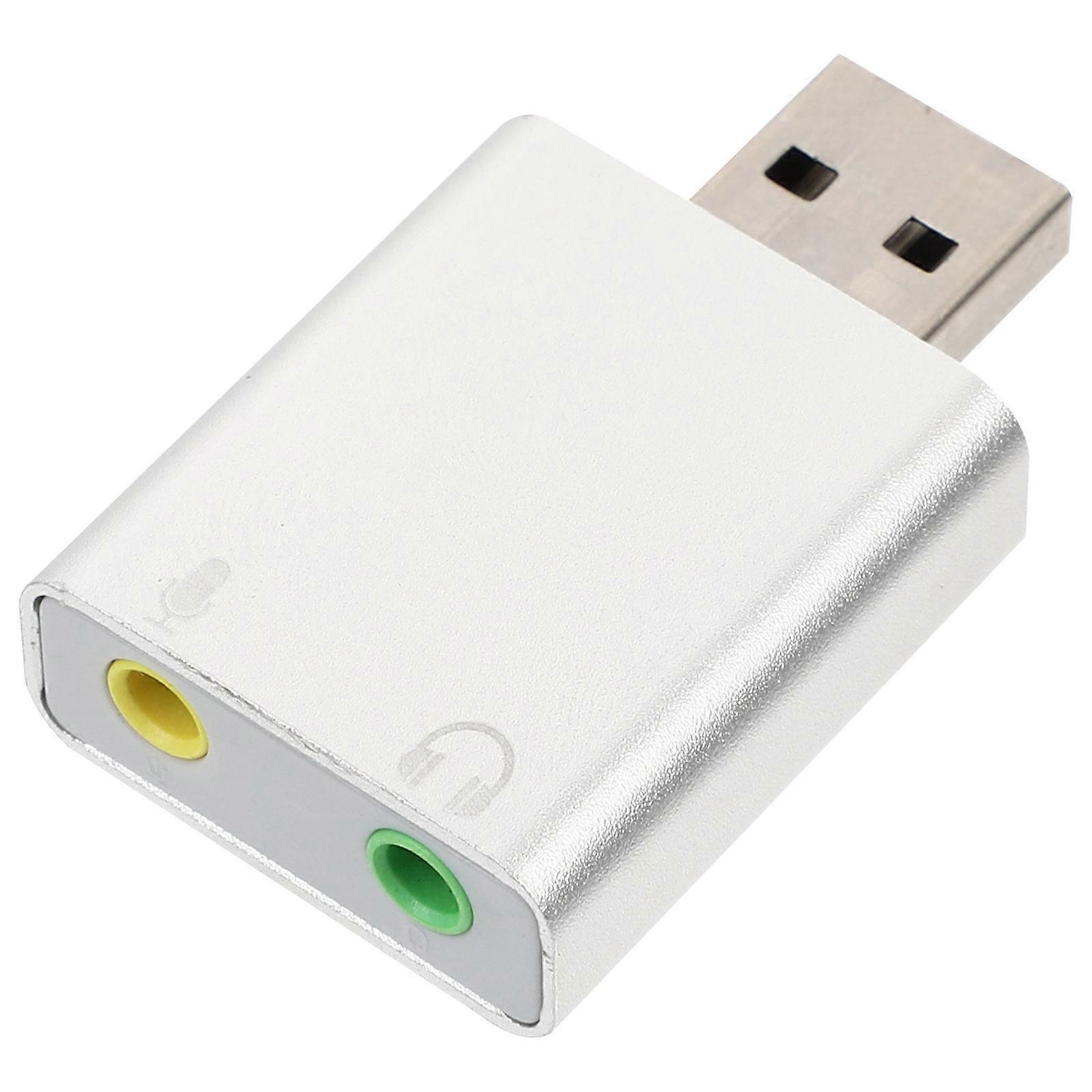 Headset Adapter 7.1 USB Audio Adapter For PC And Laptop With Multi-Channel Technology And Headphone Jack 1Pack