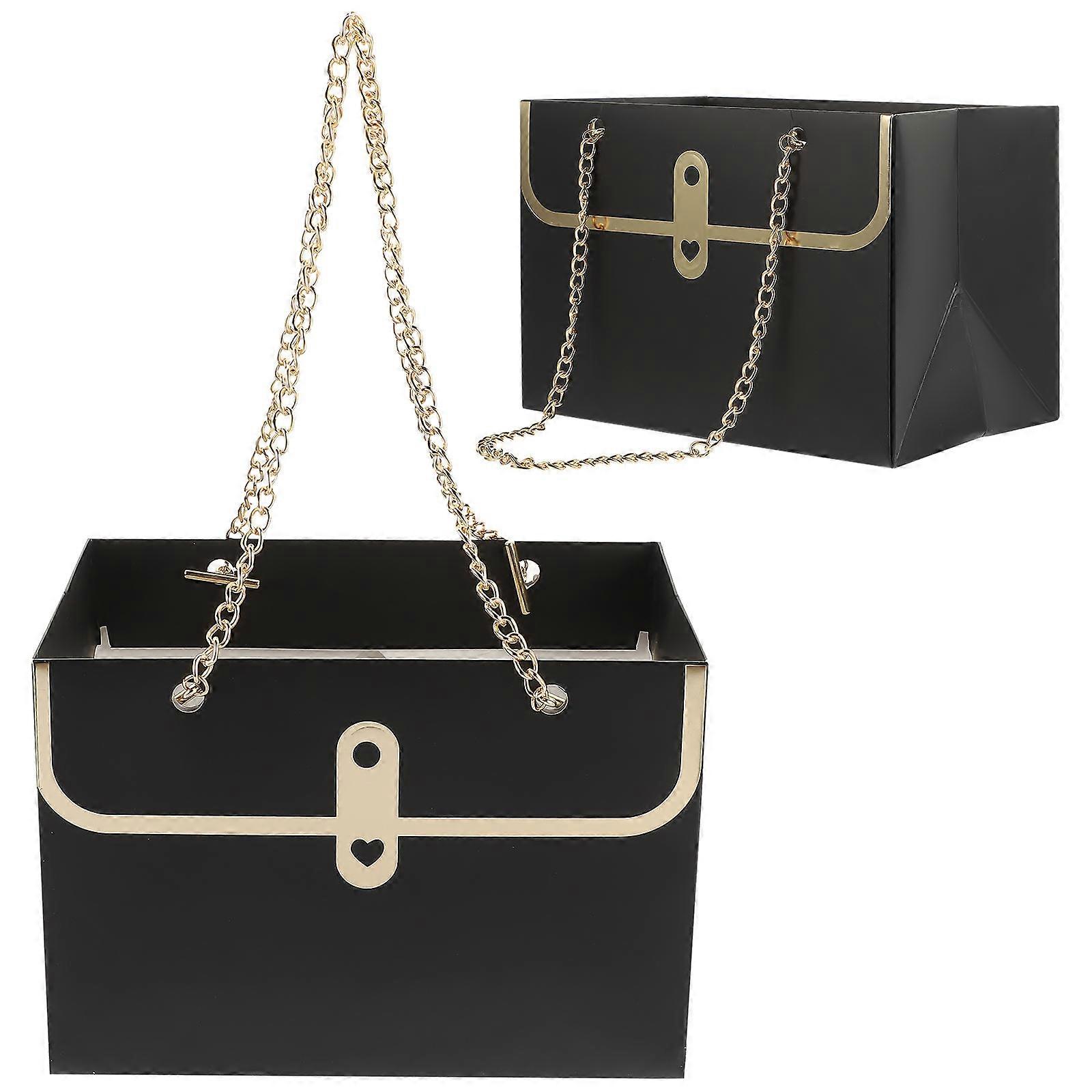 Gift Storage Bag Rectangular Shape Metal And Paper Material 4Pcs