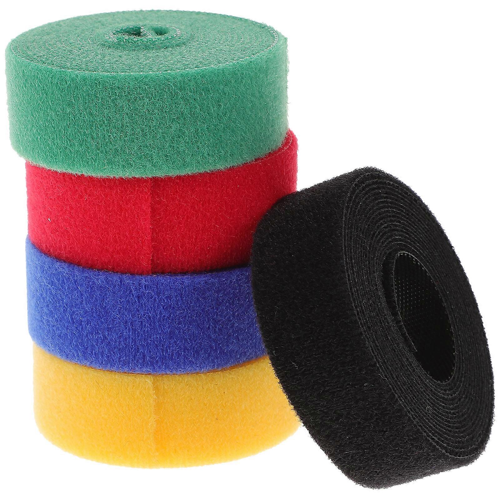 Nylon Cord Organizer Straps Yellow Suitable for Earphone Data Mouse Audio Network Cables 5 Rolls