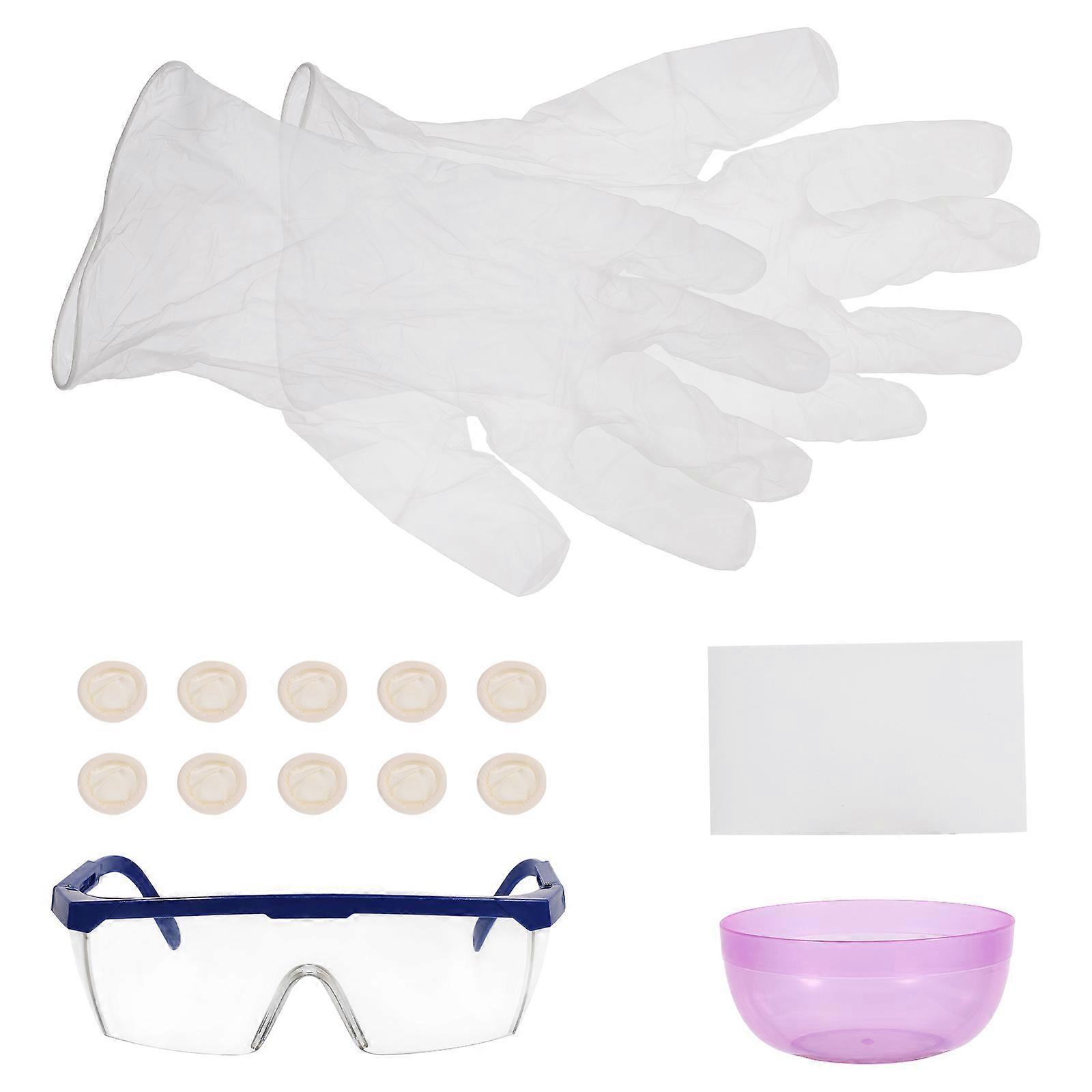 DIY Mosaic Kit with Plastic Tools for Handmade Crafts Beige Color Includes Finger Protectors and Goggles