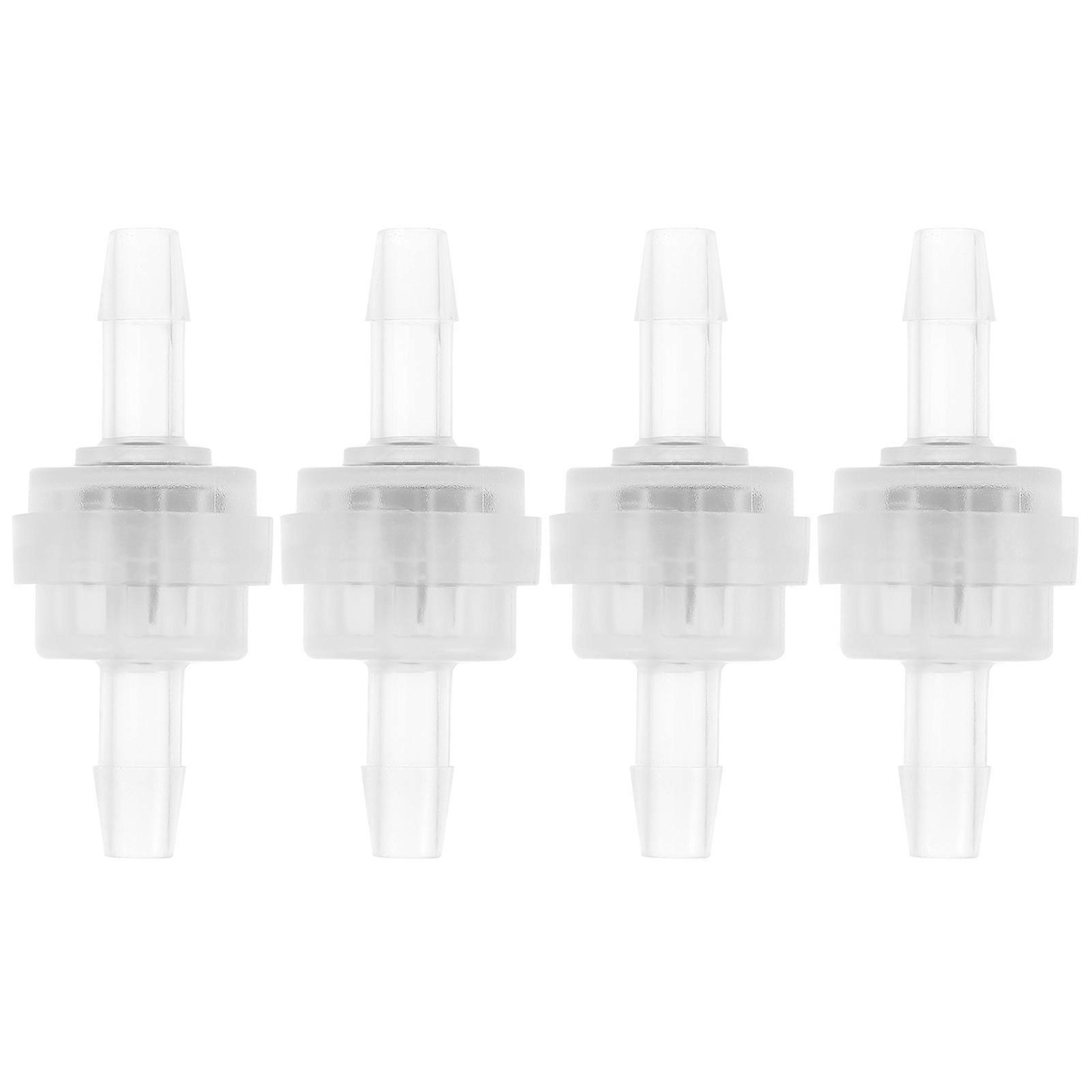 One Way Inline Check Valve Fitting 4Pcs For 1.9X0.8X0.8In Transparent Anti Rust