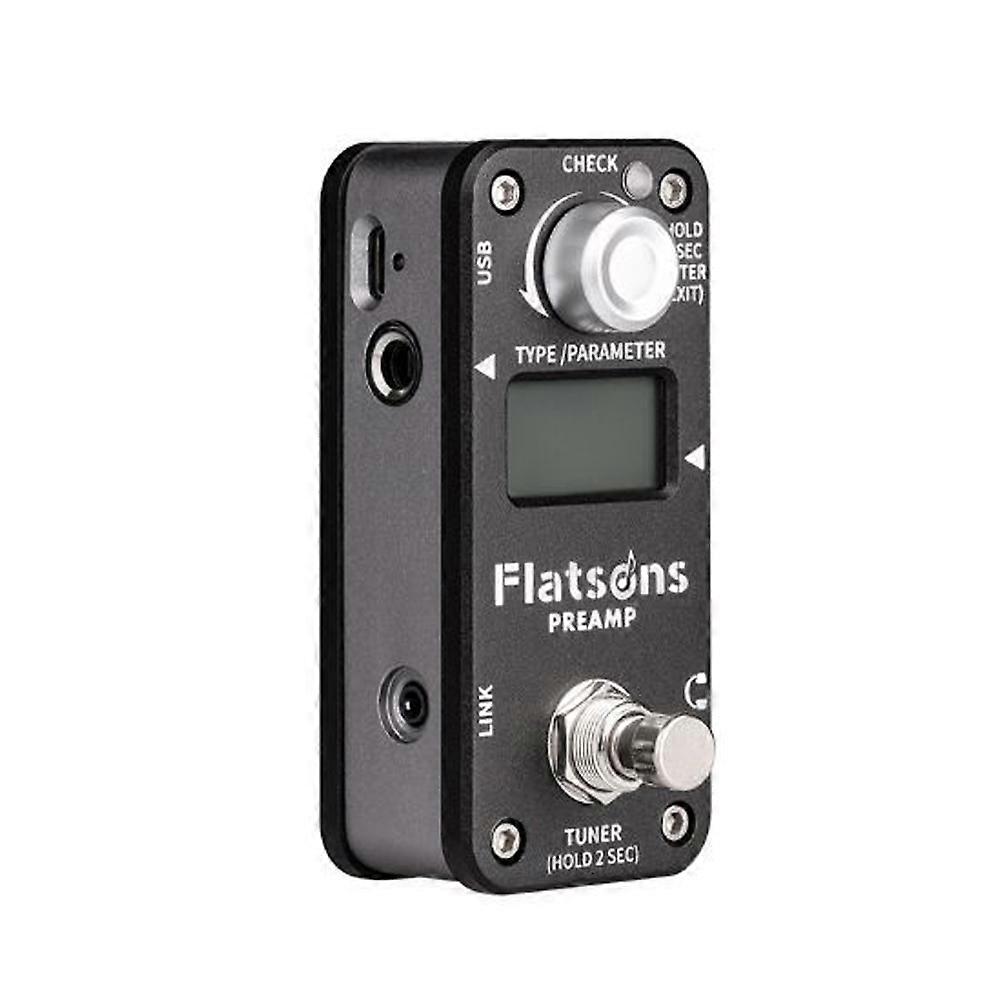 FLATSONS Multifunktionell Preamp Effektor Gitarr Effekt Pedal Processor Universal Gitarr Bas Effektorer Strängade Instrumentdelar Tillbehör med Tun