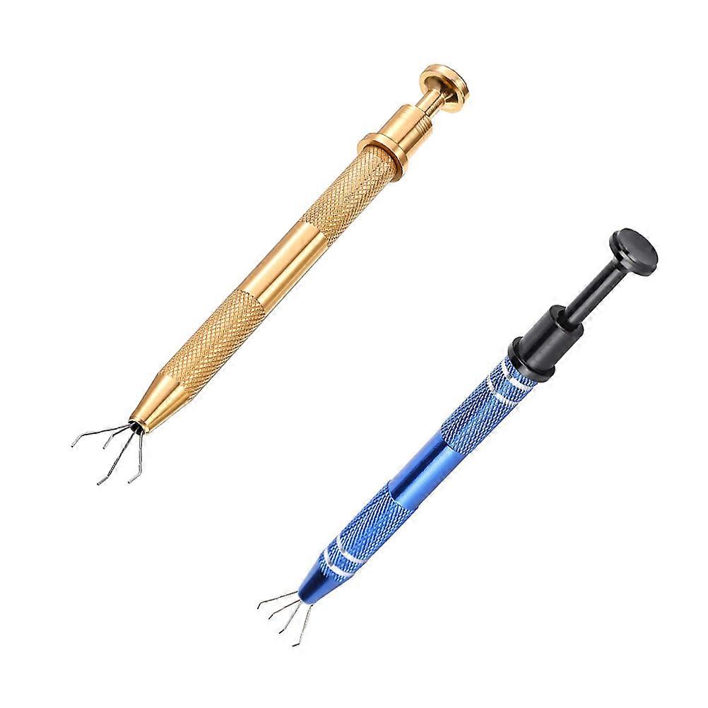 Stainless Steel 2pcs Gemstone Grabber Tool for Jewelry Making, 4 Prong Bead Holder for Diamonds, Design for Easy Handling