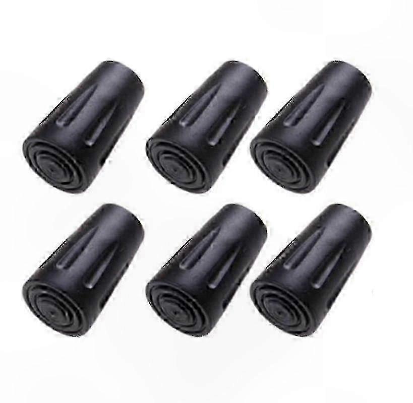 6-Pack Rubber Cane Tips, 11mm Replacement for Walking Sticks