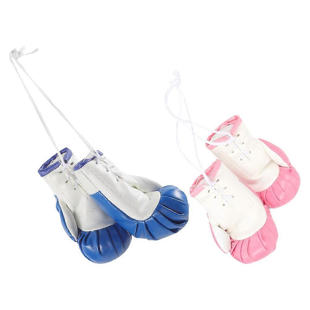 Creative Simulation Boxing Gloves Charm for Car Decoration Made of PVC Multi Color 4pcs