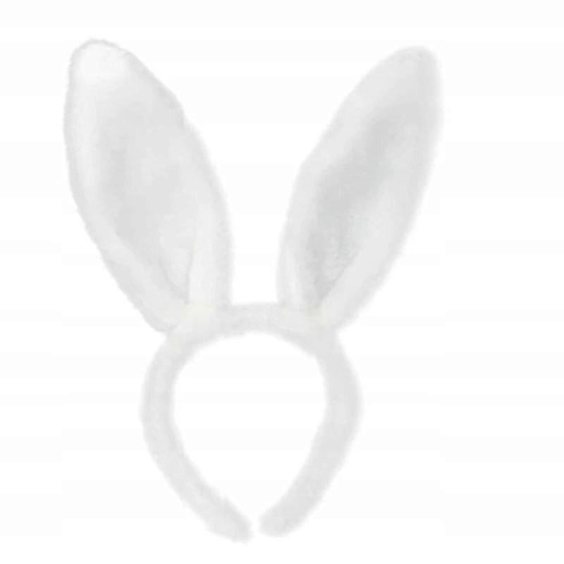 Headband Rabbit Ears Plush White