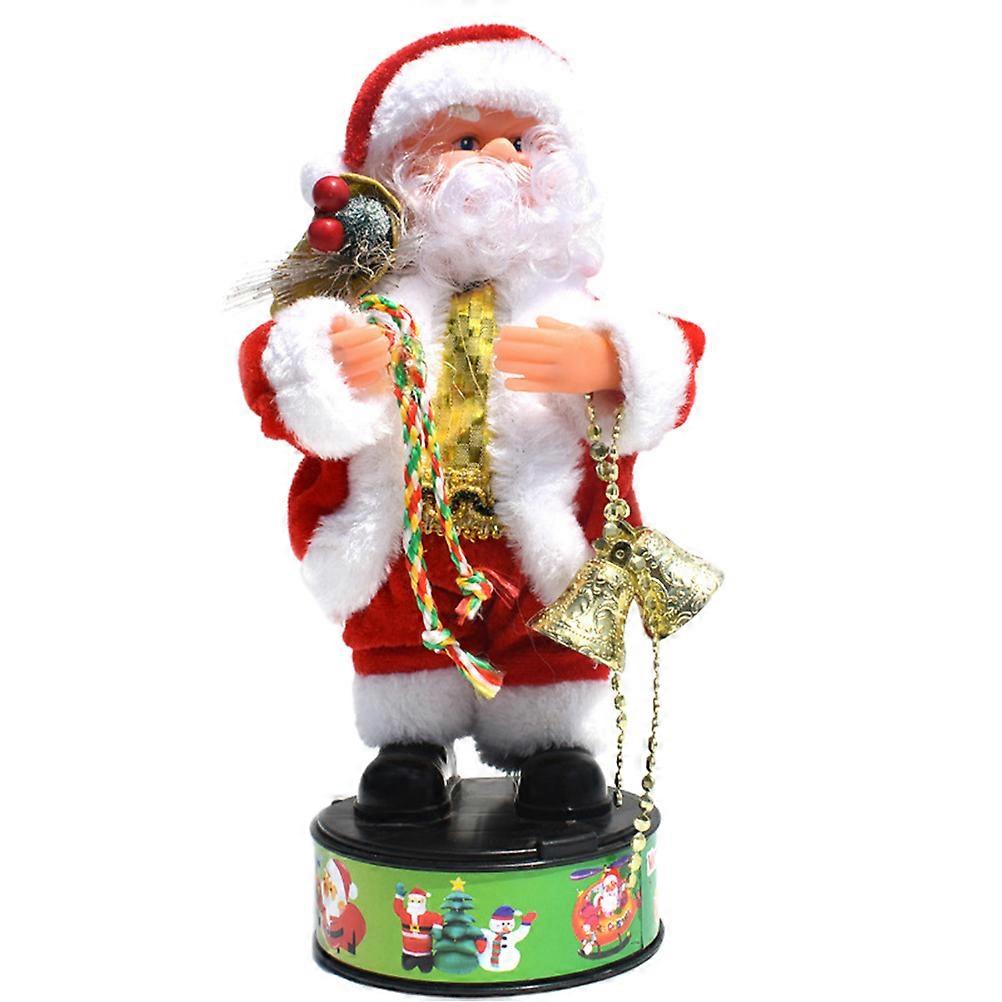 Functional Desk Decor with Animated Santa Character, Includes Small Craft Bells Inside