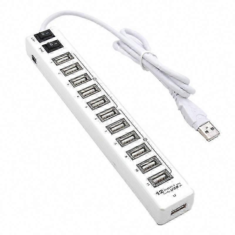 12-Port USB 3.0 Hub High-Speed Data Transfer Multi USB Splitter for Laptop PC Mac