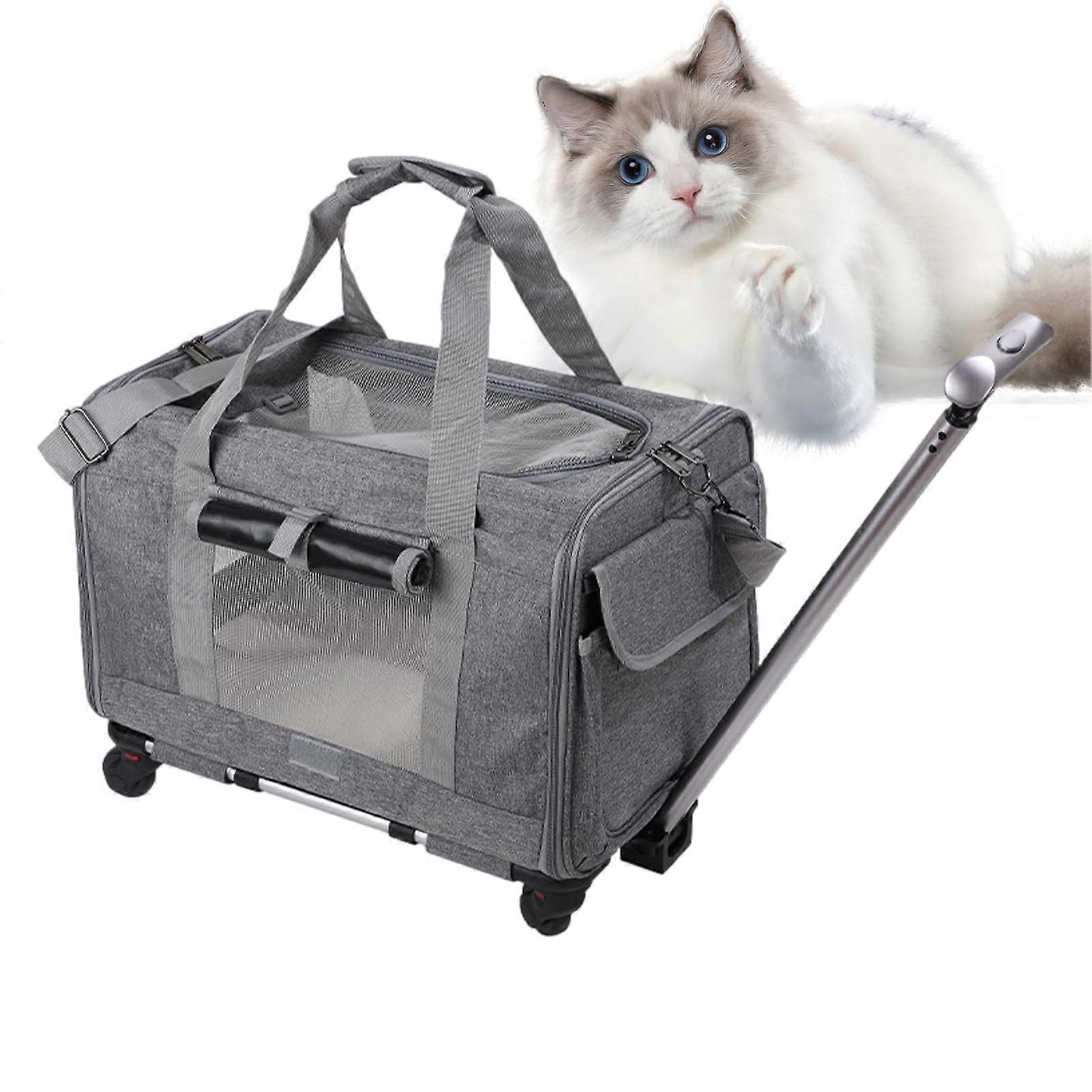 Dog Travel Bag Cat Travel Carrier with Adequate Ventilation, Zippers, Airline Approved