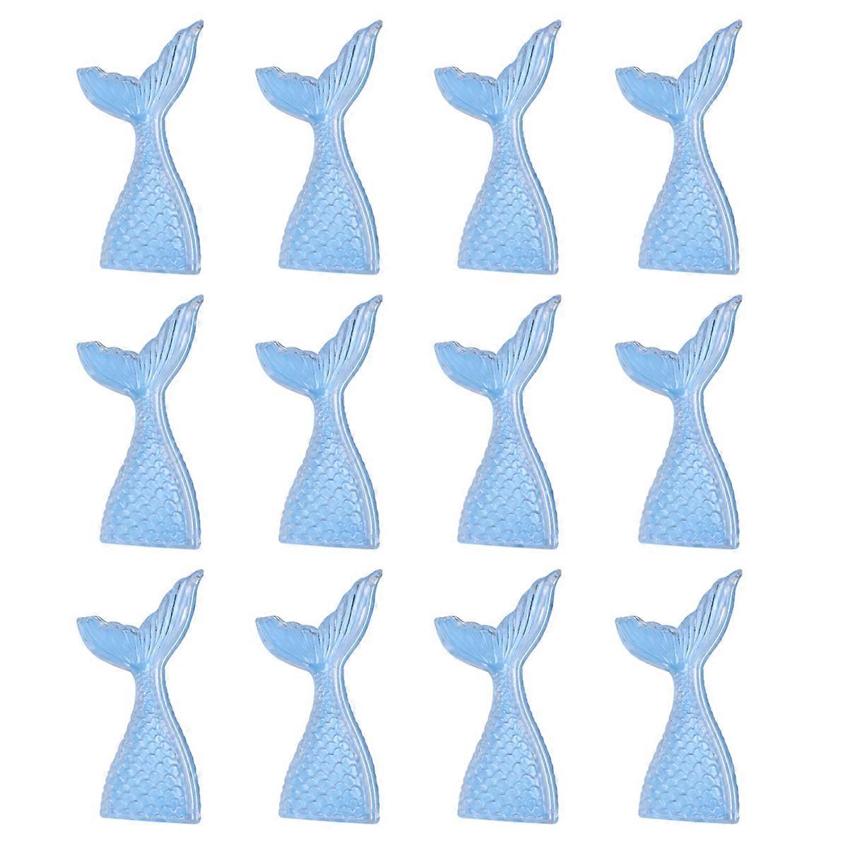 12PCS European Style Plastic Mermaid Tail Boxes Wedding Gift Candy Boxes Party Chocolate Favor Boxes (Blue)