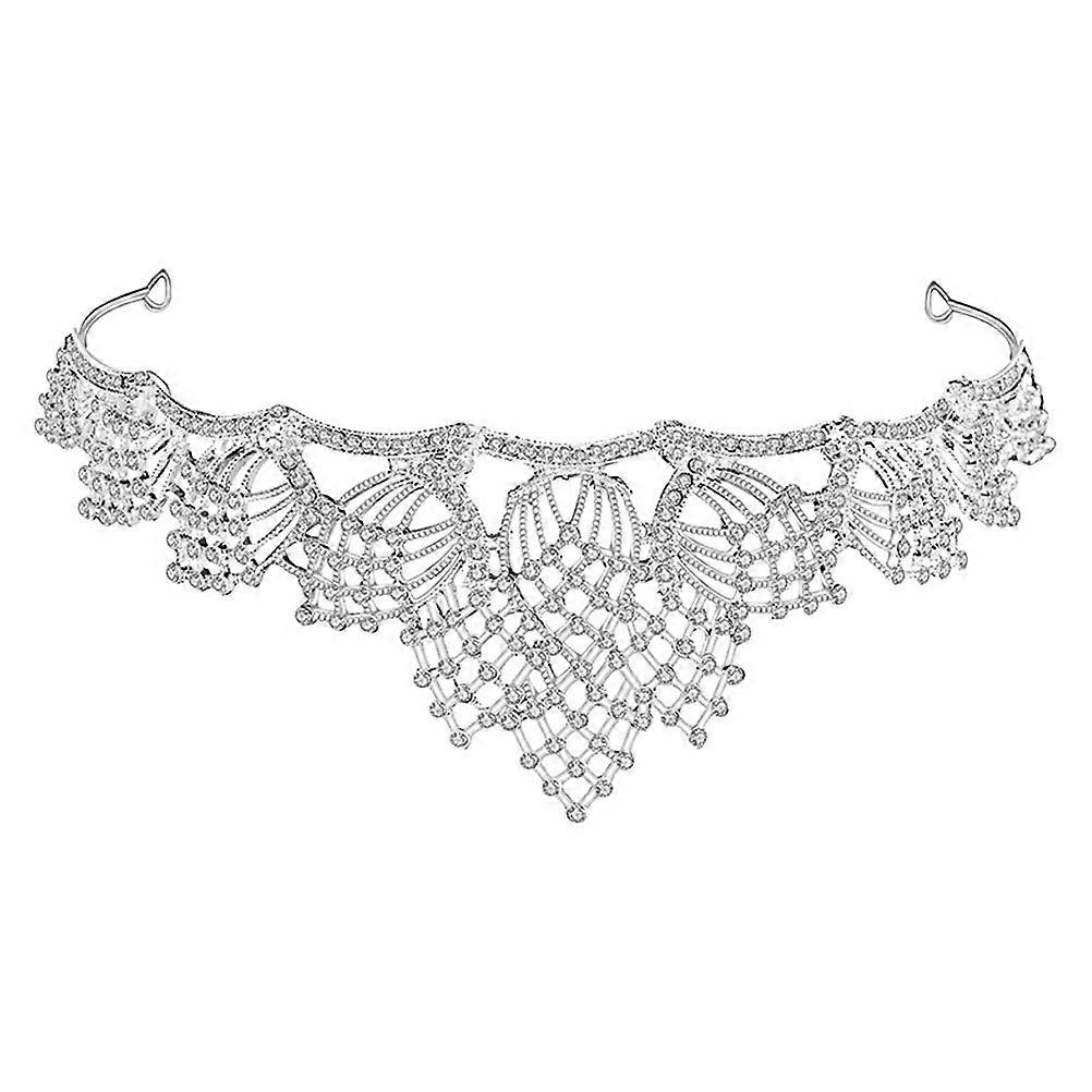 White Alloy Bride Crown for Women Chic and Design with Glamorous Brightness Perfect for Weddings and Parties