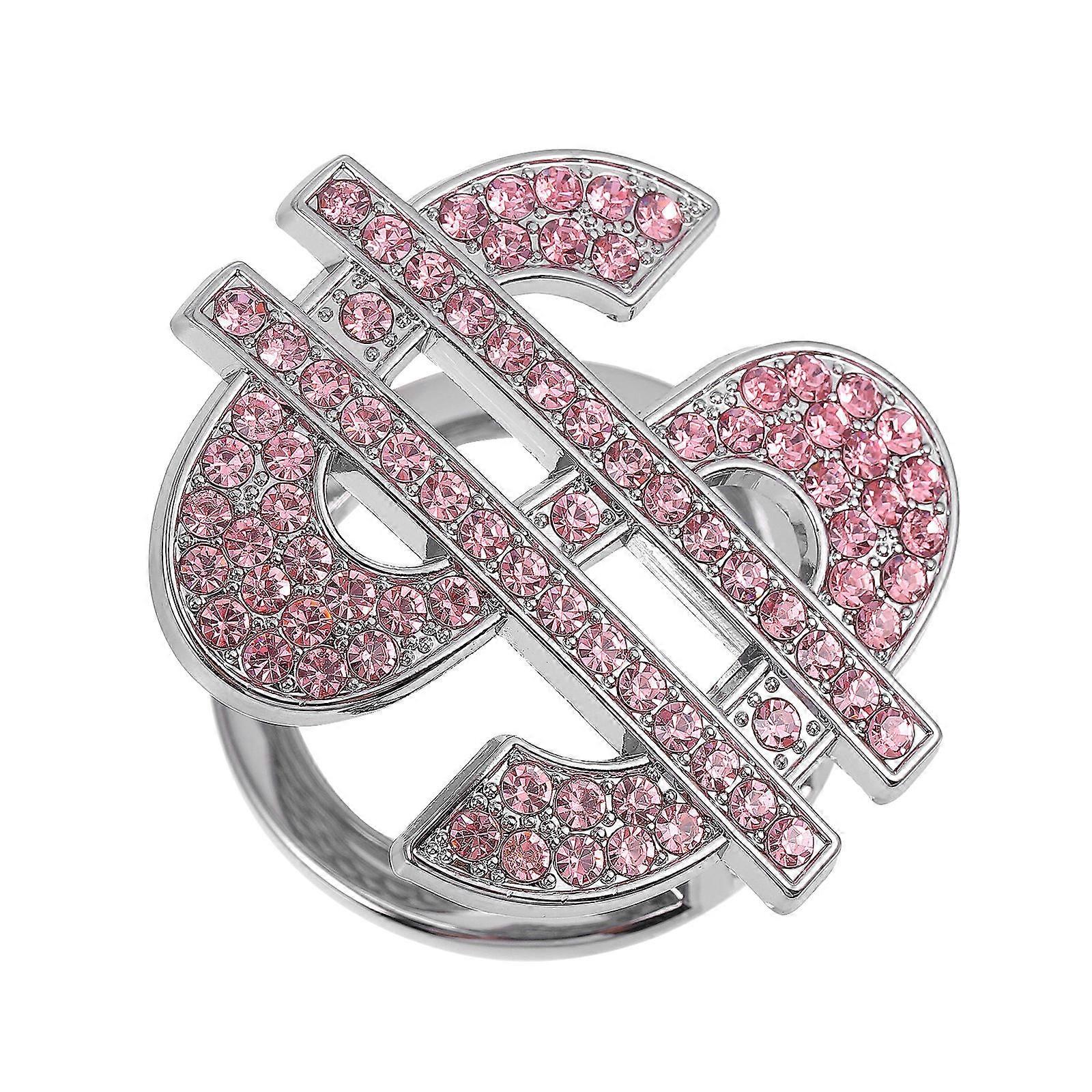 Car Start Button Cover Rhinestone Decorative Accessory For Women Luxury Look Pink 1Pack
