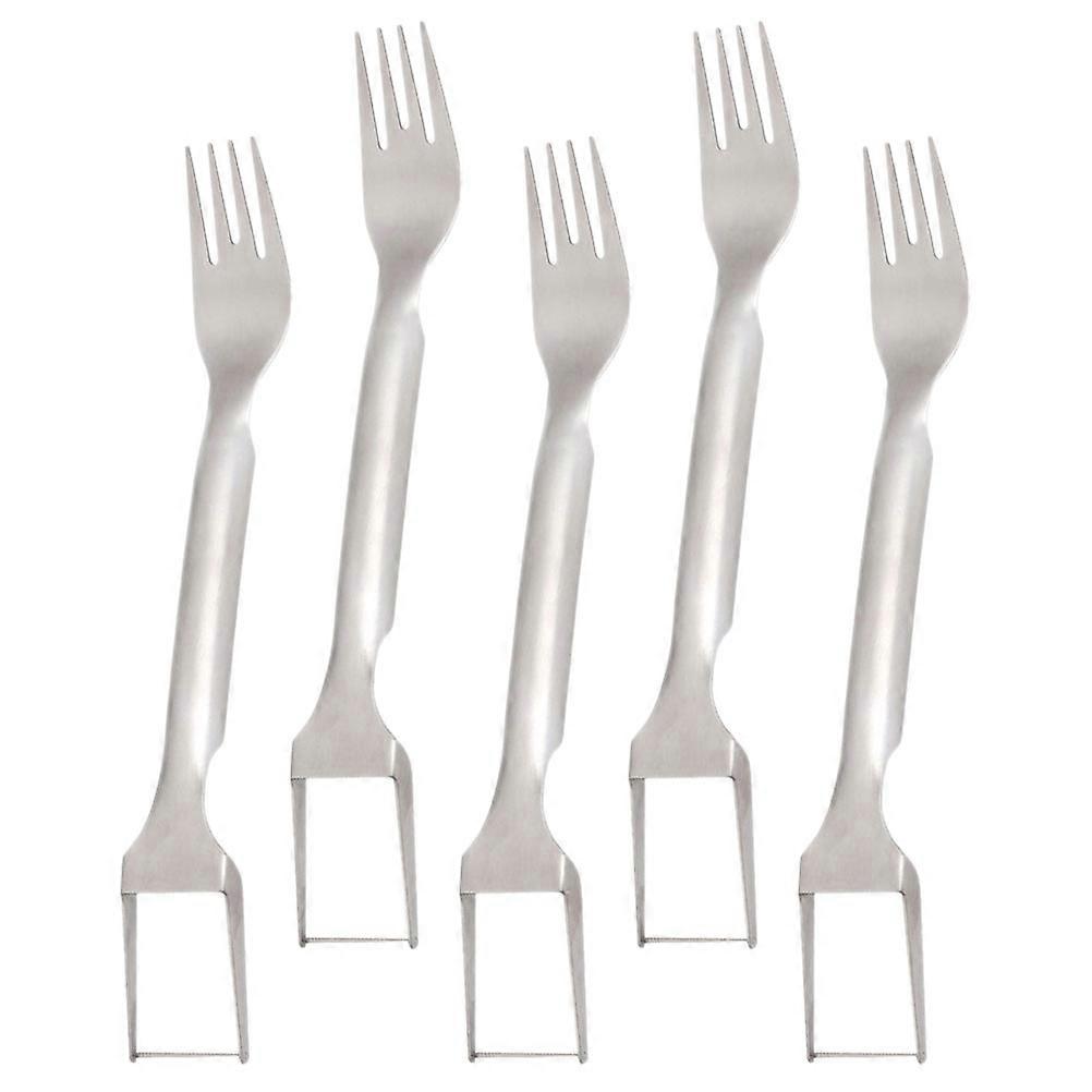 Compact Watermelon Fork Tool For Home Users In Silver Color Cutting Watermelon 5Pcs