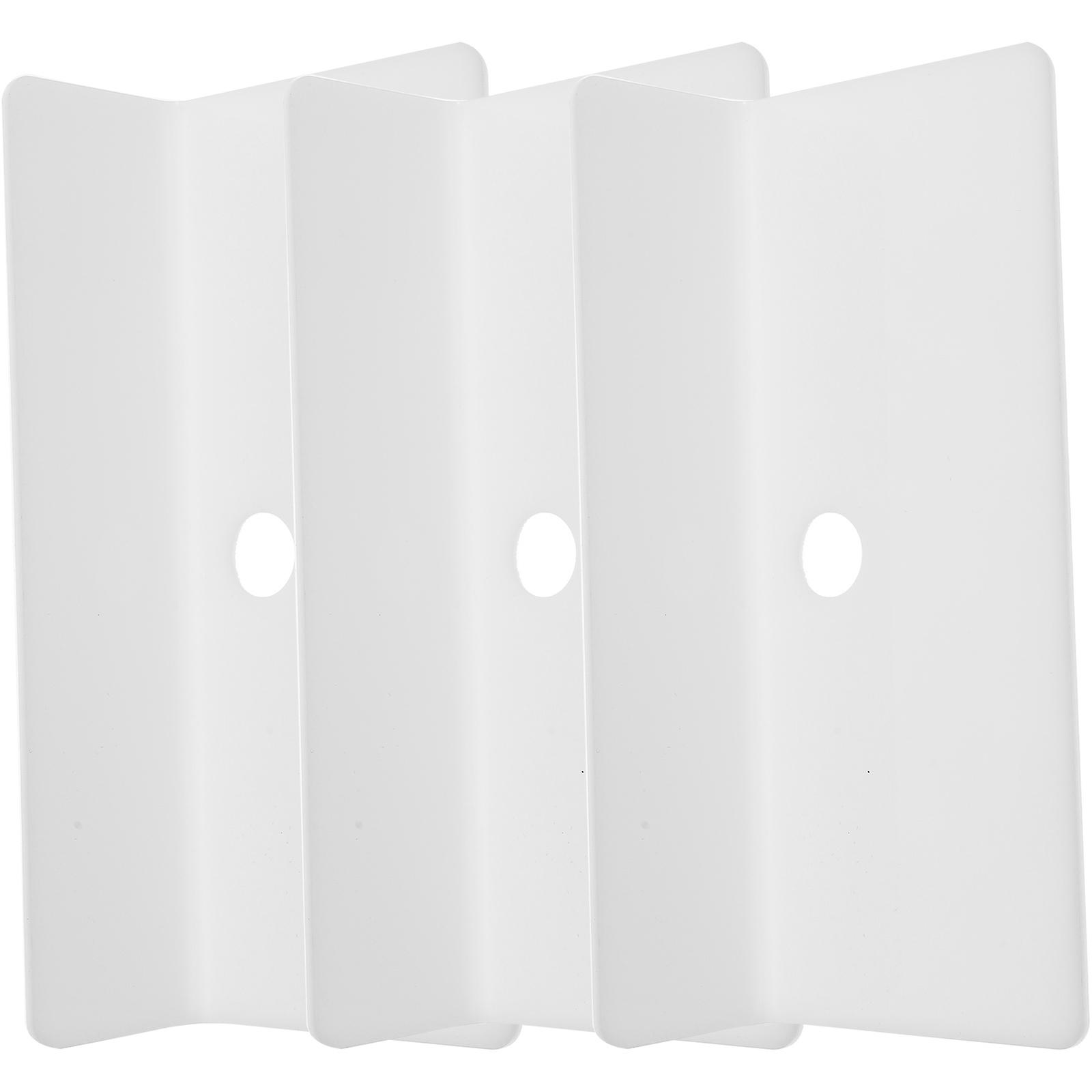 White Acrylic Floating Shelf for Wall Storage No Drill Required with Strong Adhesive 3 Pieces