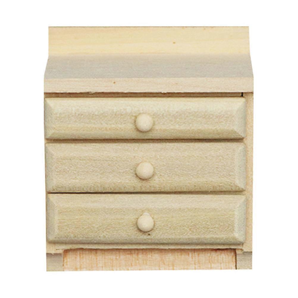 Khaki Mini House Type Cabinet with Lifelike Design for Decorative Display in Doll House Bedrooms