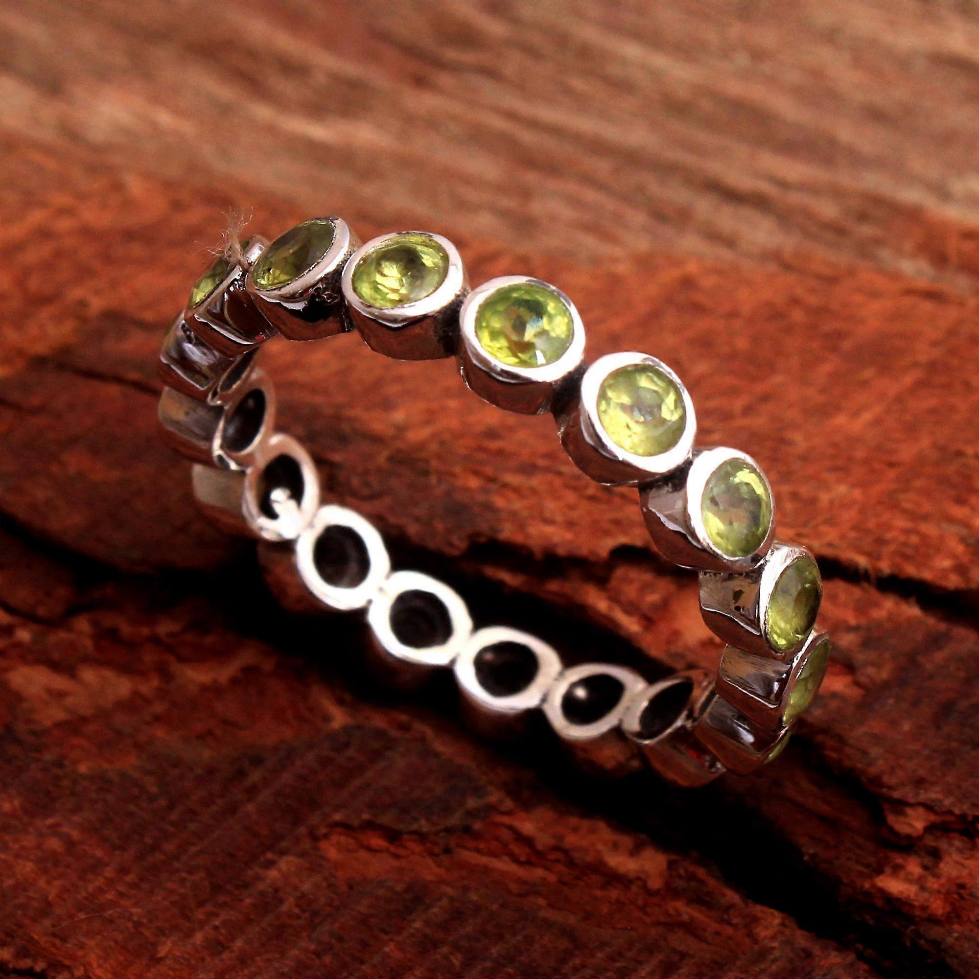 Handmade Silver Ring Solid 925 Sterling Silver Peridot August Birthstone Jewelry Statement Ring
