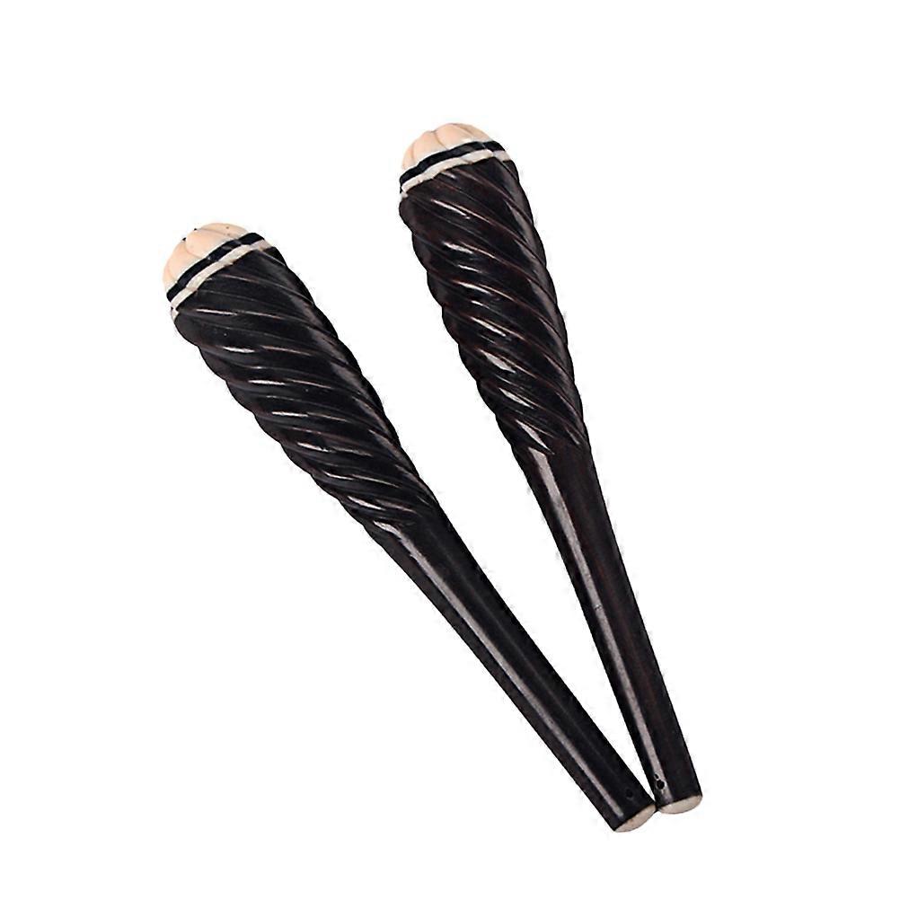 2 Pieces Professional Black Sandalwood Erhu Shaft for String Instruments