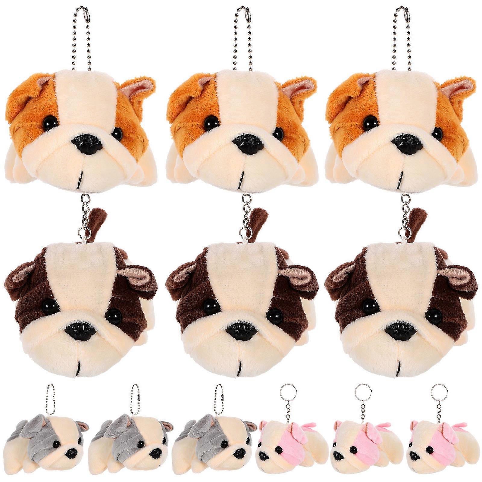 12Pcs Plush Bag Pendants Decorative Keychains Random Style Lightweight For Daily Use