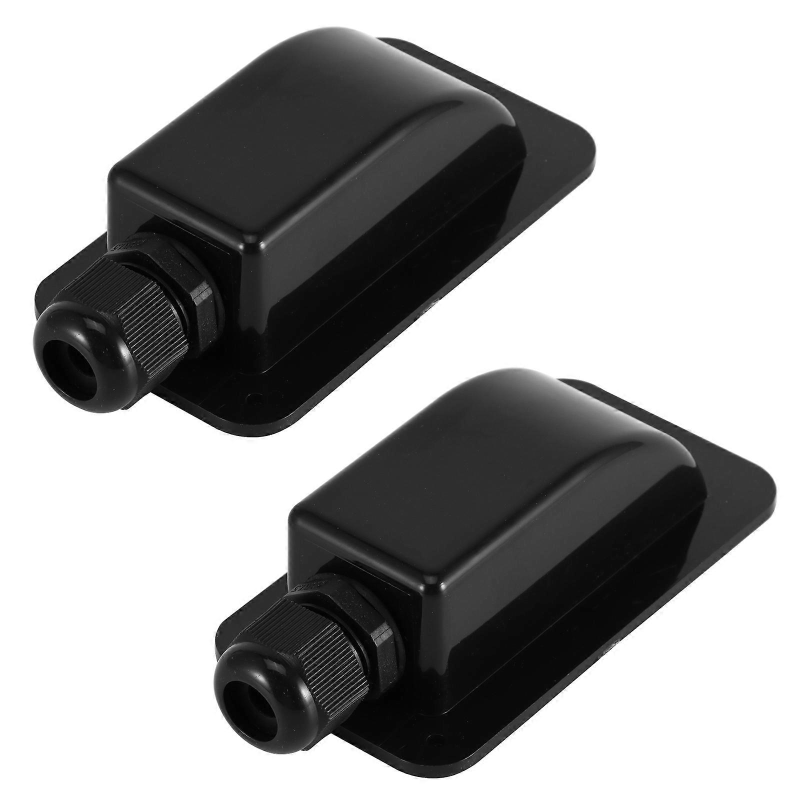 2pcs single-hole waterproof junction boxblack