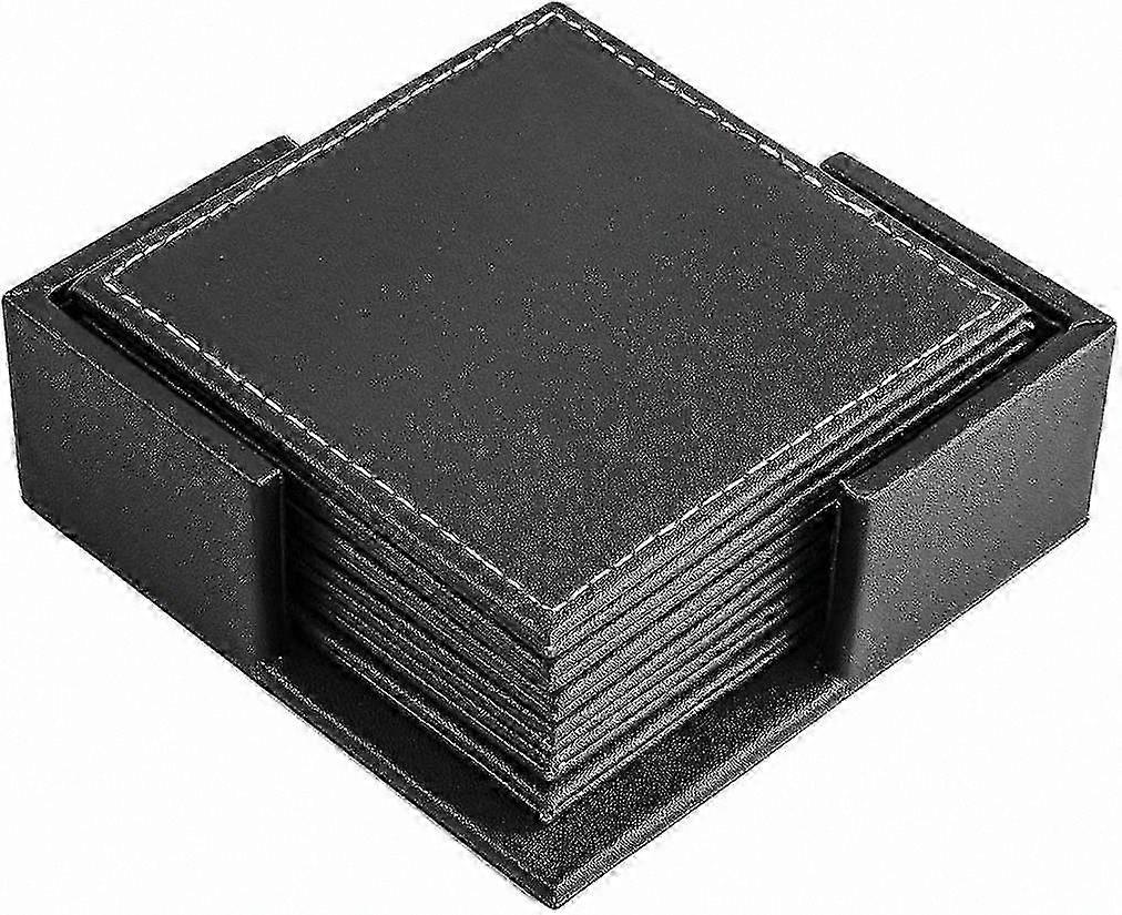 Black Coasters Set of 6 for Drinks