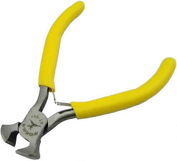 End Cutting Pliers Mini, Chrome Vanadium Steel, Durable Grip, Bolt Flush Cut, Yellow Handle