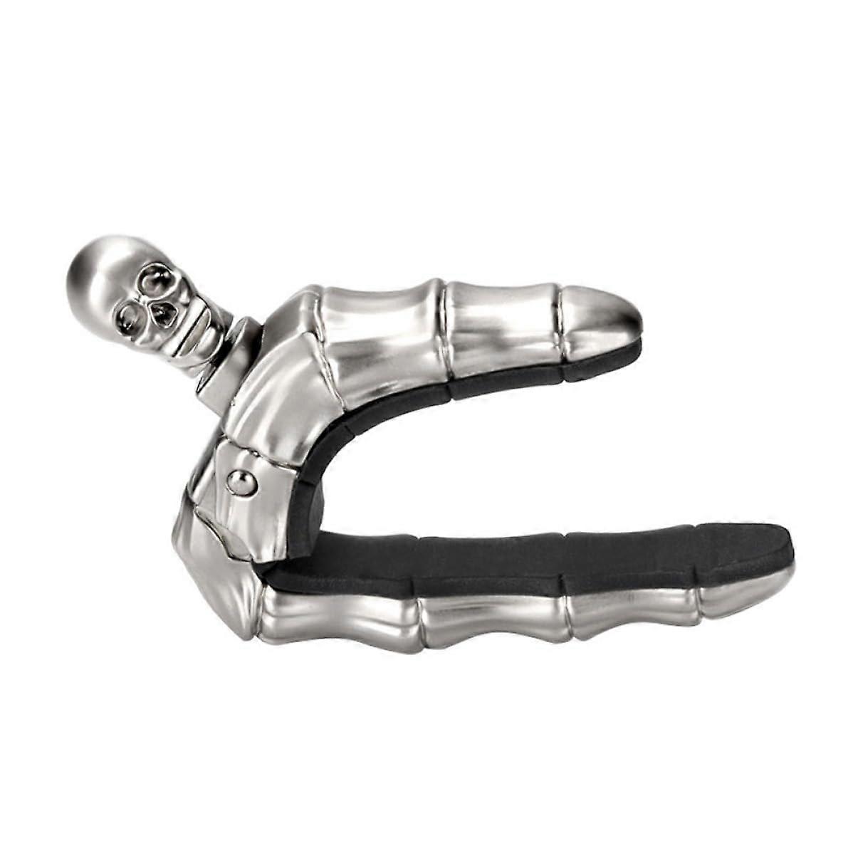 Skull Design Guitar Capo Adjustable for Acoustic Guitar and Ukulele Silver