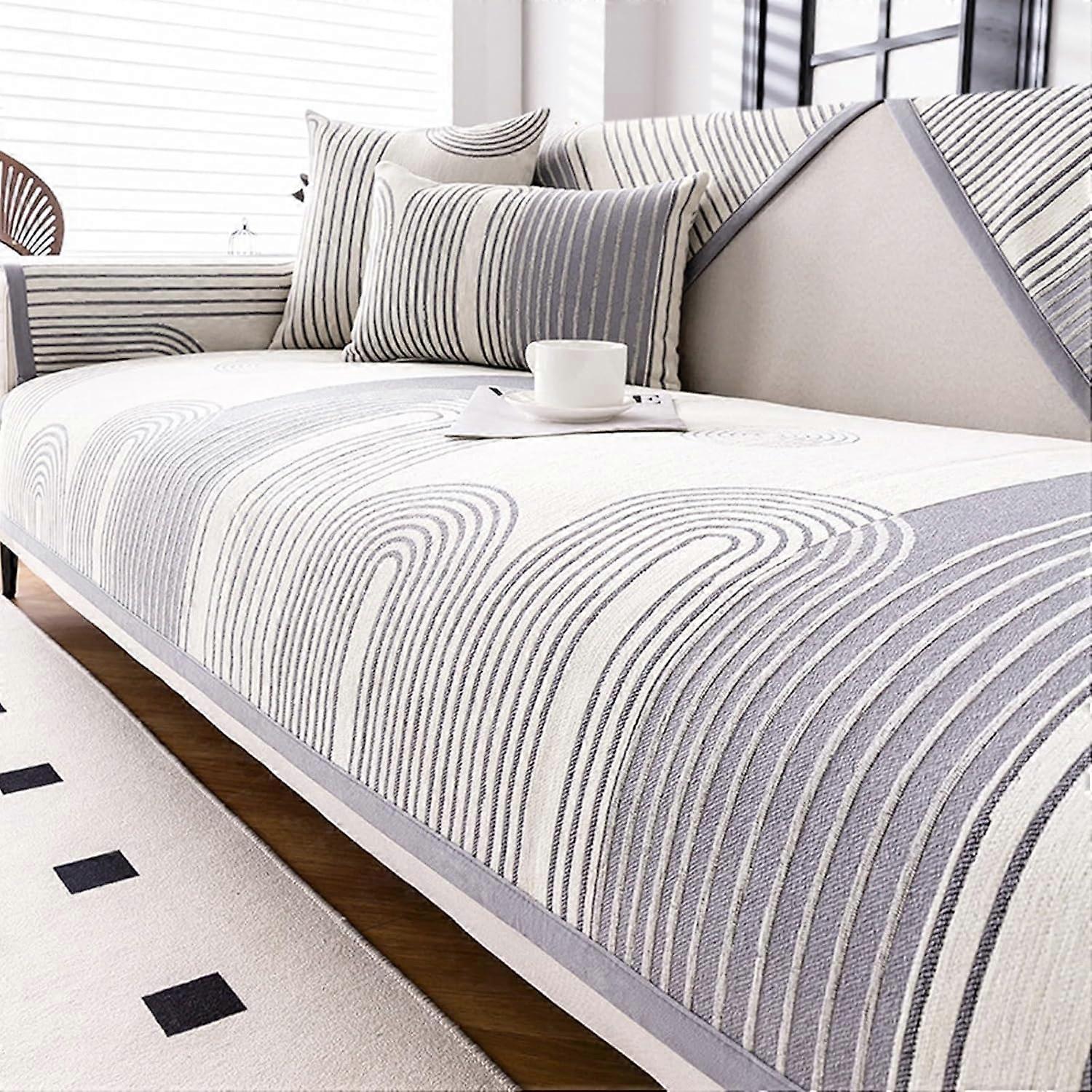 SuperSoft Chenille Washable NonSlip Cover for LShaped Sofa (Purple)