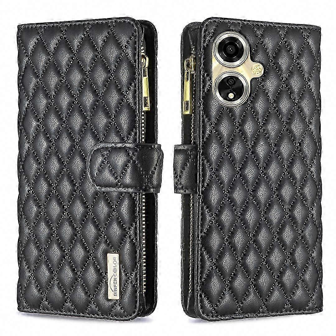 Diamond Lattice Zipper Wallet Leather Flip Phone Case for iPhone & Android