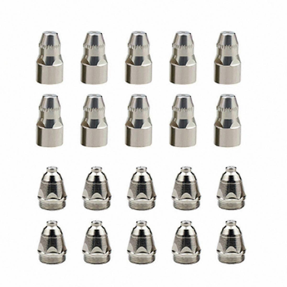 Plasma Cutting Torch Nozzle and Electrode Set, 10 Packs of 1.7mm Hole Accessories for CNC Cutting Machines