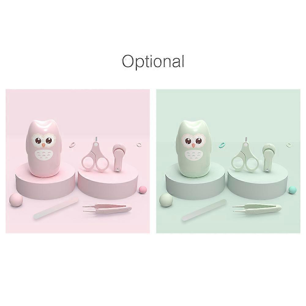 Baby Nail Clipper Set with Owl Storage Box Newborn Nail Clipper Scissors File Tweezers Infant Nail Care Set Nursery Kit
