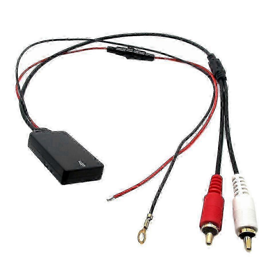 Universal Bluetooth Aux Receiver for Car Stereo with RCA Cable - Wireless Audio Adapter Black