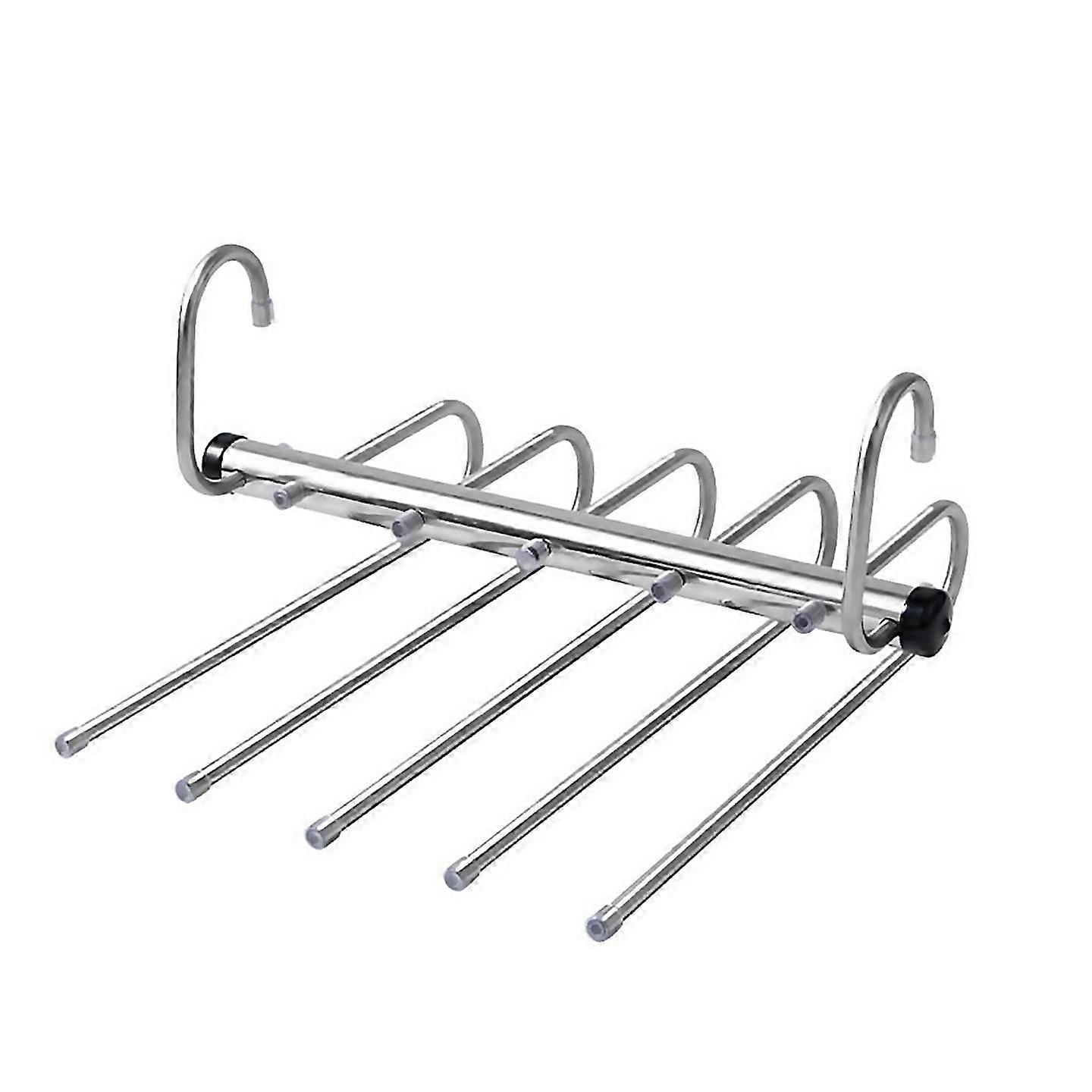For 5 Layers Folding Pants Hangers Space Saving Clothes Rack Organizer