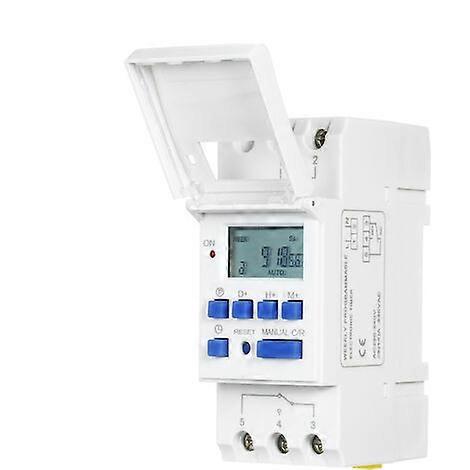 THC15A Digital LCD Power Programmable Timer Switch Relay 16A Amp Electronic Weekly 7 Days 16 On & Off Relay Timer Control AC 220V Din Rail Mount Timi