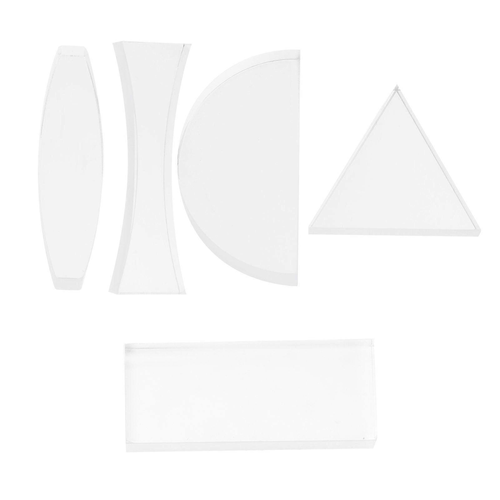 5 Pcs Optical Lens Concave Convex Lens Basic Physics Teaching Optical Lens