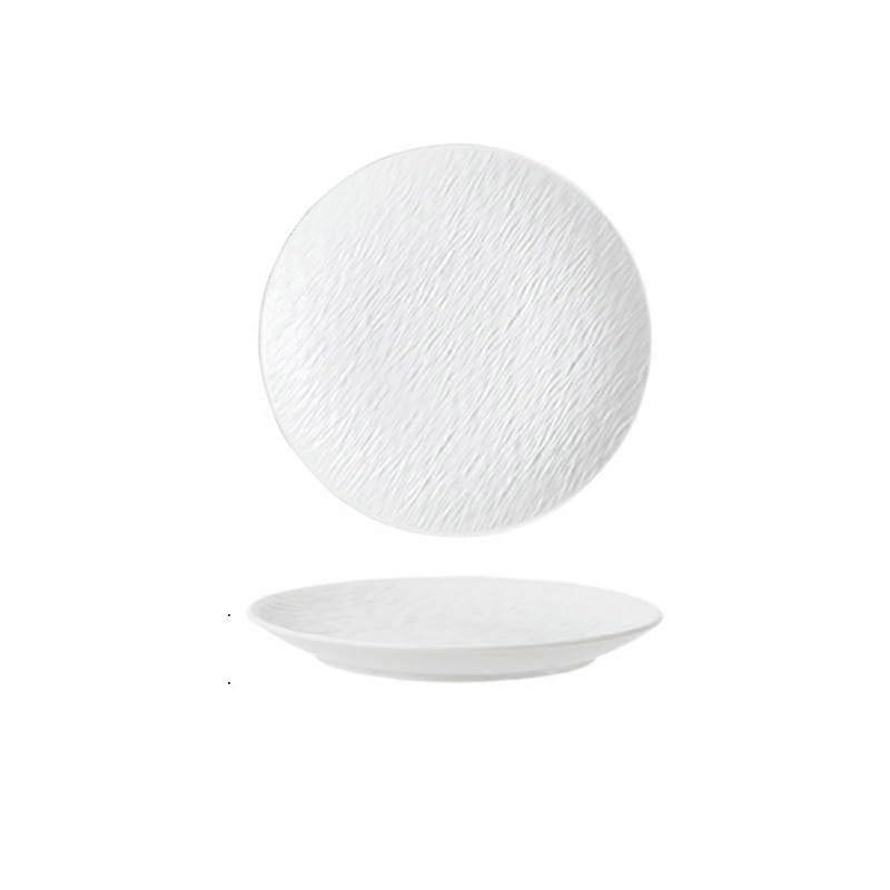 White Ceramic Side Plates for Steak and Pasta, Western Style Breakfast and Dessert Plates, Snack Tray Set