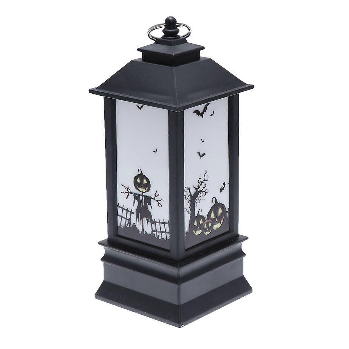 Portable Simulation Flame Lamp LED Flashing Candle Light Halloween Party Props Large Size Pumpkin Pattern