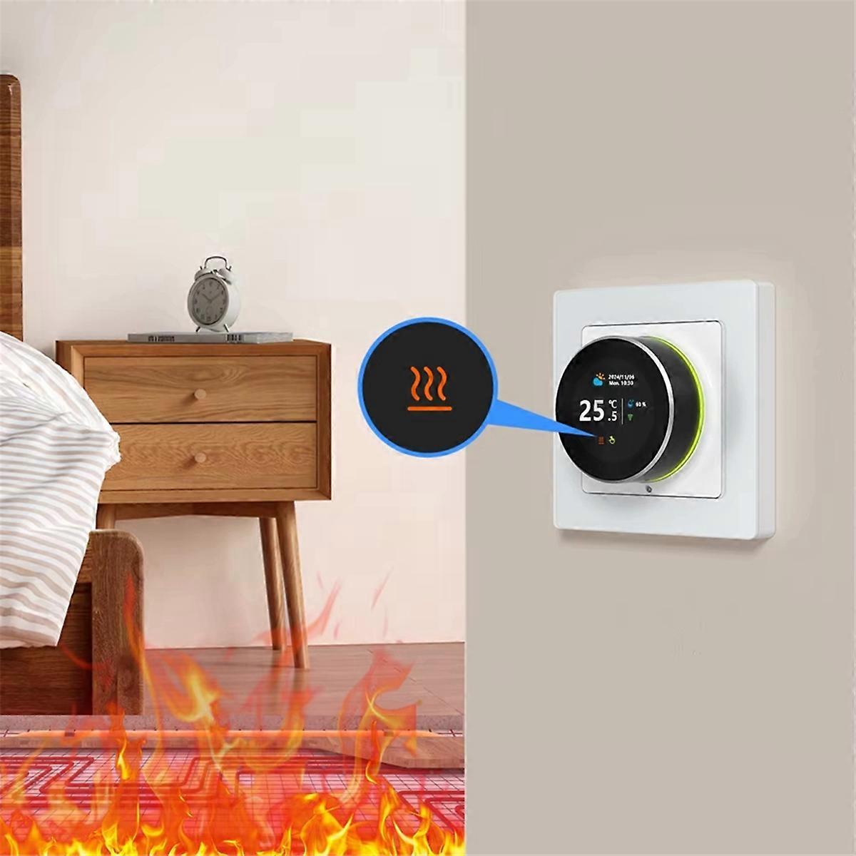 Tuya WiFi Smart Knob Thermostat Electric Floor Heating Temperature Controller for Electric Floor Heating 16A