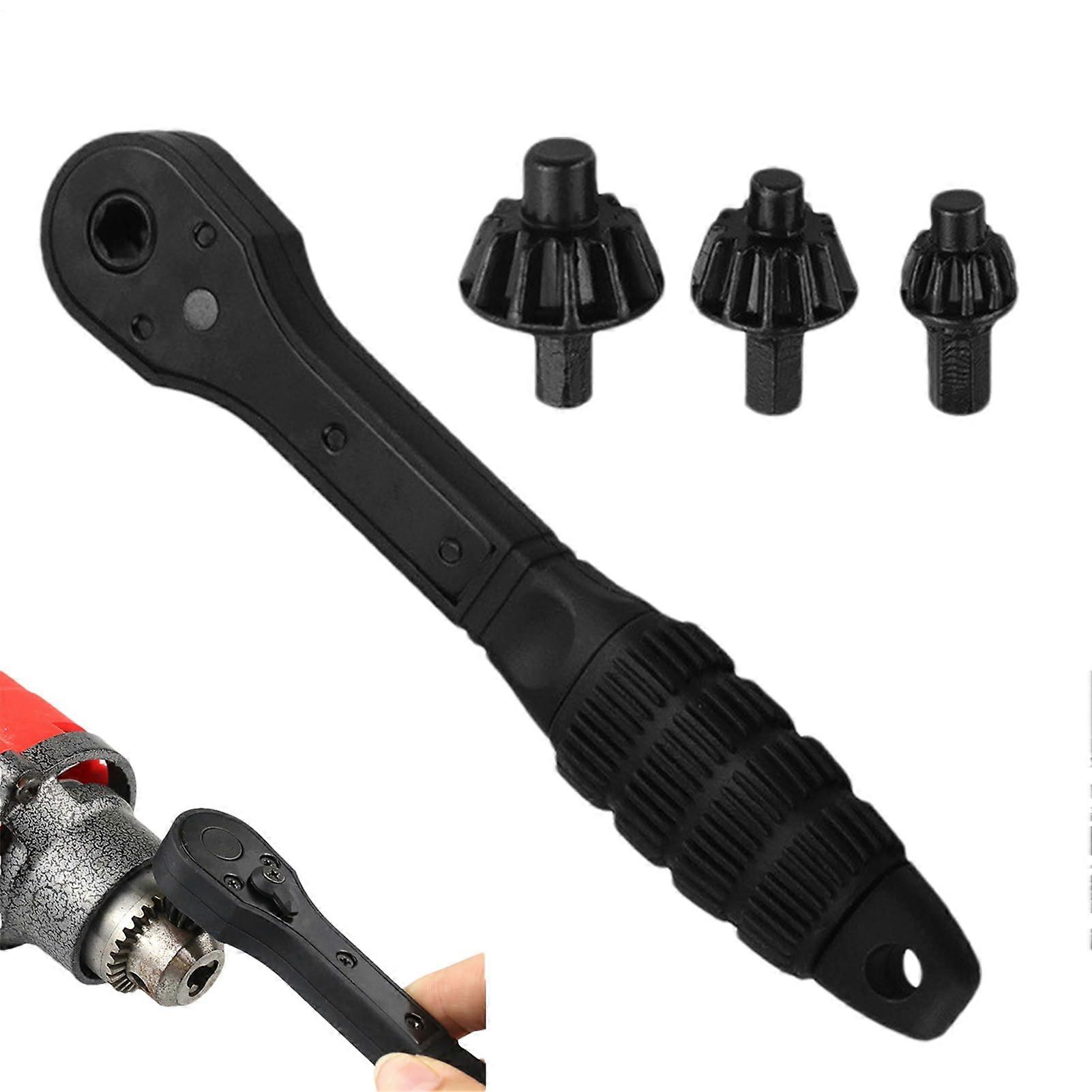 Drill Press Chuck Key Ratcheting DoubleHead, Steel Construction, Durable, For Pros And Home, Fits Keyed Chucks