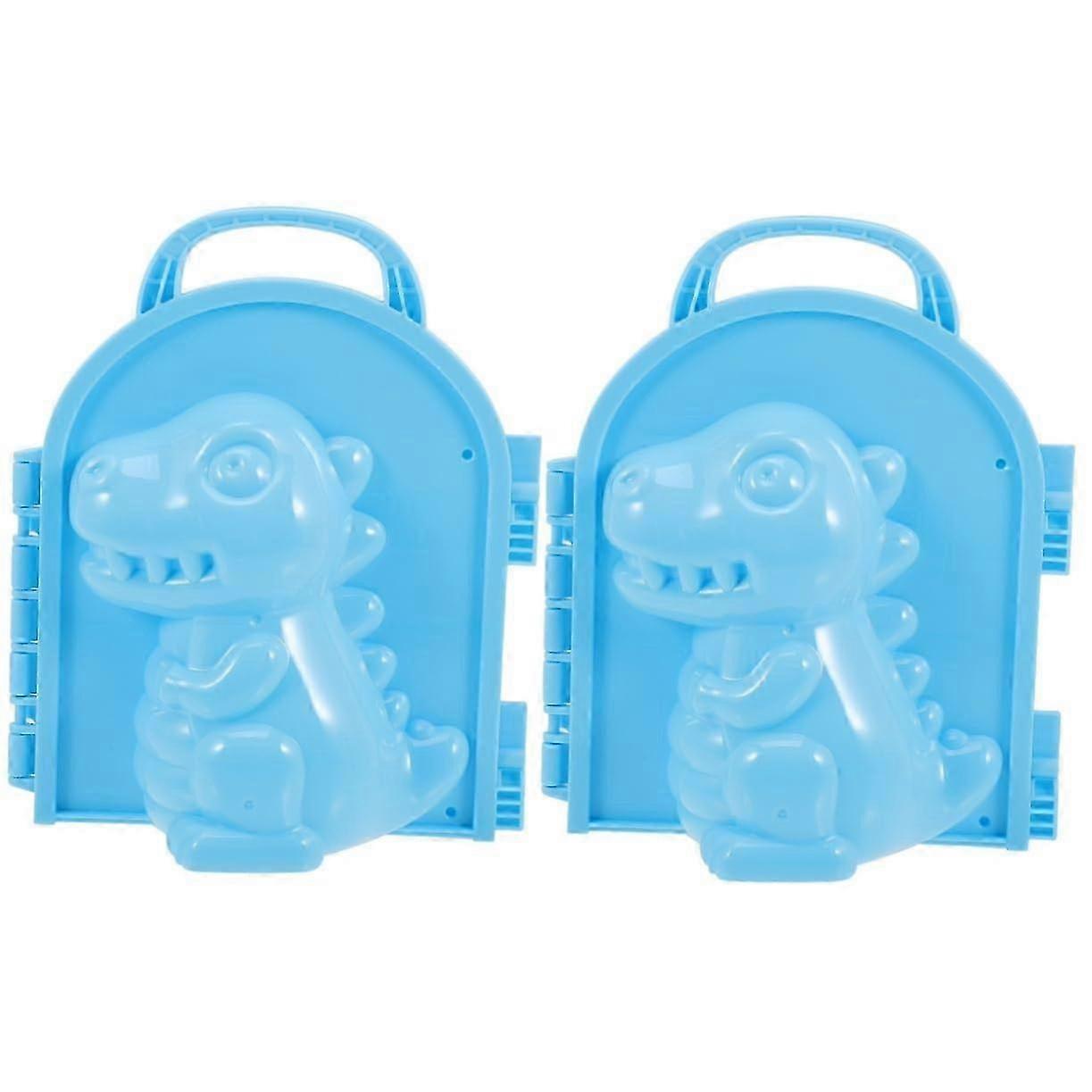 2pcs Dinosaur Snowball Machine Snow Fort Building Brick Dinosaur Snow Molds Snowman Maker Clips Dinosaur Snow Globe Snowball Maker