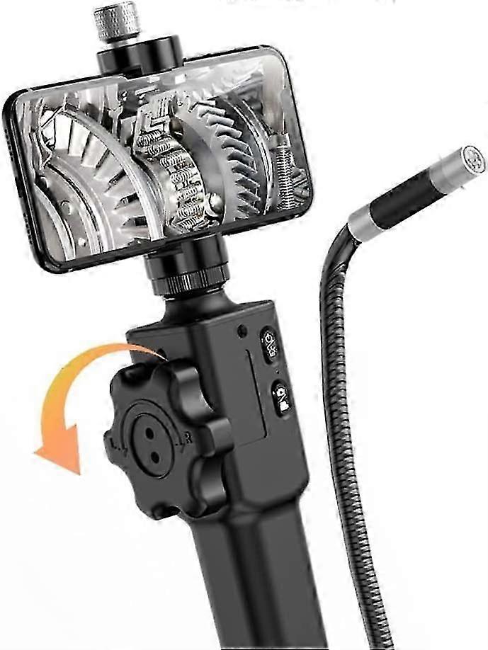 Dual Lenses HD 1080P Borescope Endoscope Inspection Camera with 180 Degree Steering Industrial Borescope Endoscope Cars Inspection Camera With 6 LED,