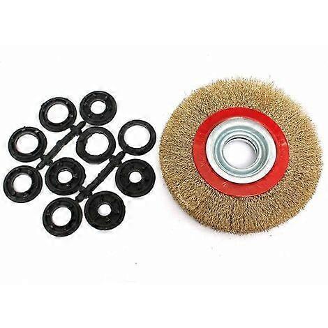 Inch 150mm Steel Wire Wheel Brush and Adapter Ring for Sasicare Bench Grinder