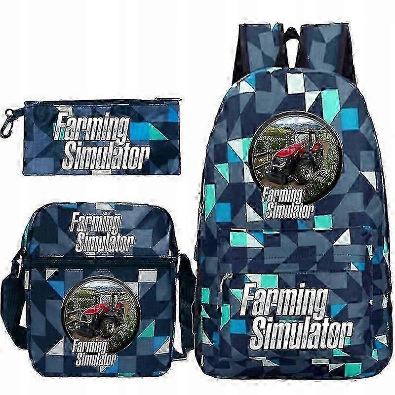 Farming Simulator Set Backpack Bag Pencase -can
