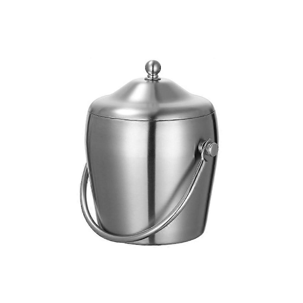 Ice Bucket Metal Double Layer With Lid Portable Bar KTV Beverage Tub For Beer Red Wine Champagne