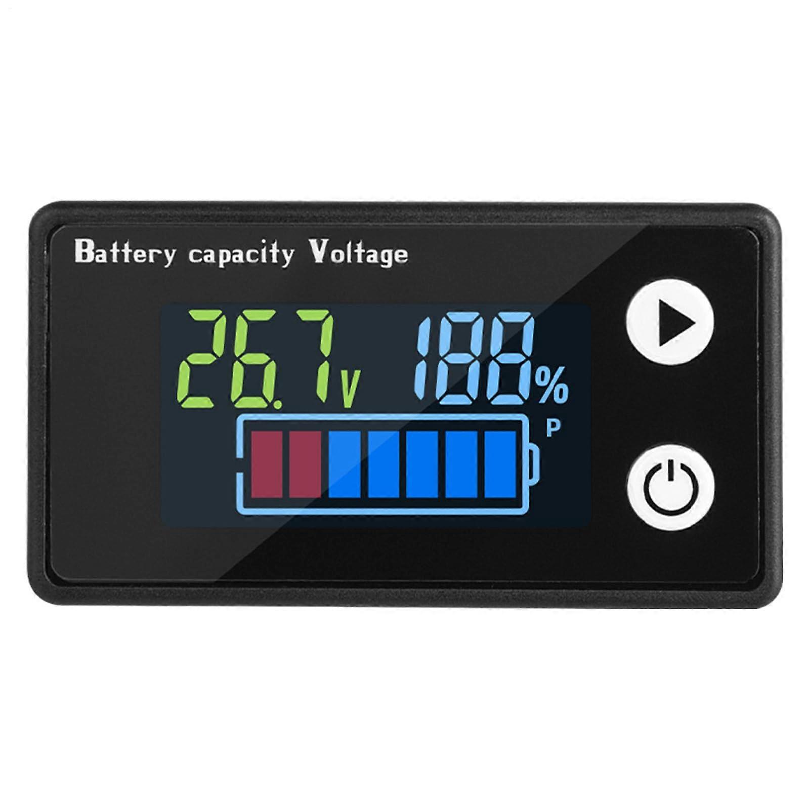 Battery Monitor Meter Compact Voltage Capacity Tester Digital Charge Display Durable Mounting Case For Golf Cart Marine