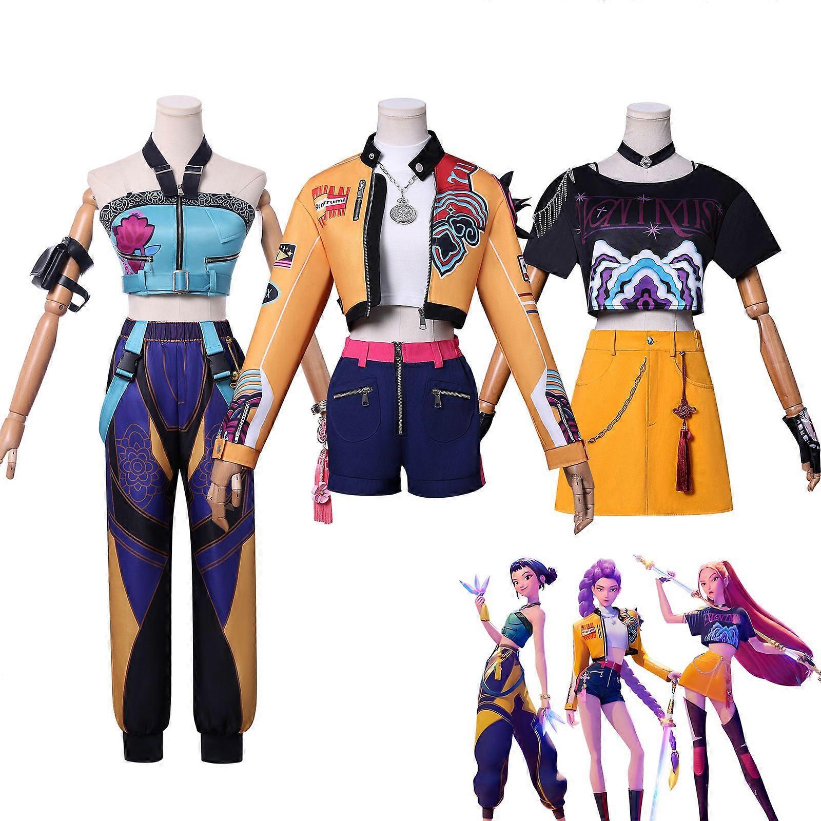 YEESON Costume Da Cacciatore Di Demoni Per Bambine, Completo Di Cappotto, Camicia E Pantaloni Gialli, Per Halloween E Feste